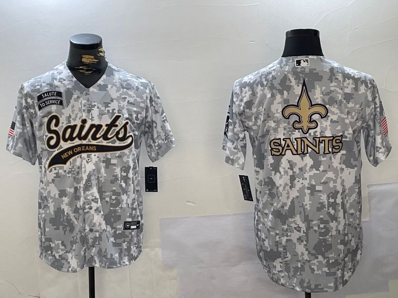 Men New Orleans Saints Blank Nike Arctic Camo 2024 Salute to Service Limited NFL Jersey style 4